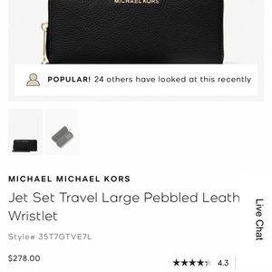 Jet Set Large Pebbled Leather Wristlet